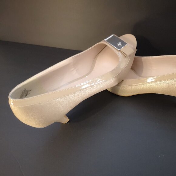 Alia Tiffany Ladies Open Toe Size 11M Tan Heeled Shoes - Picture 4 of 10